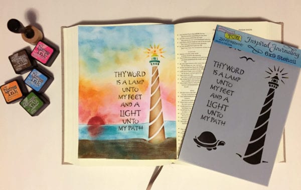 The Crafter's Workshop Zenspirations Inspired Bible Journaling Set of (4) -  6 x 9 Stencils - Includes 1 Each Faith Hope Love, Believe, Take Delight